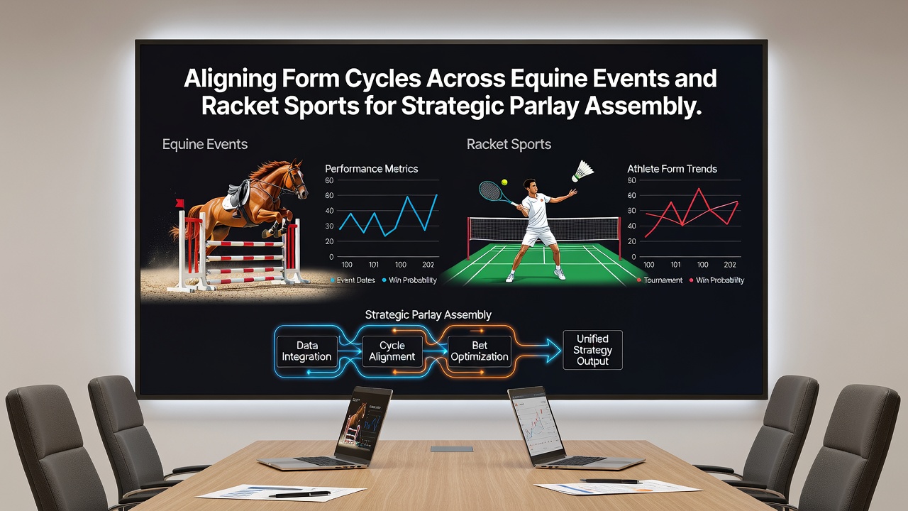 Timeline graphic illustrating synchronized peaks between a horse's race schedule and a tennis player's tournament run