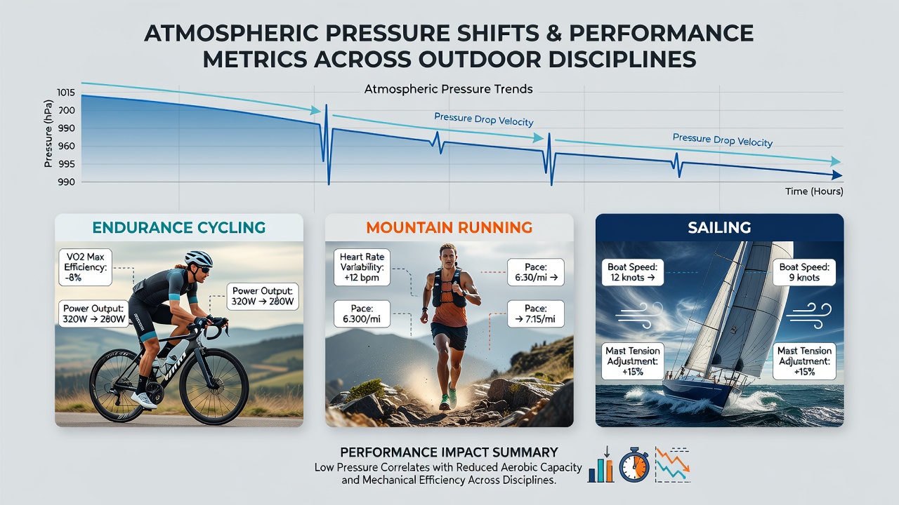 Outdoor athletes competing under varying barometric conditions during a multi-event selection trial