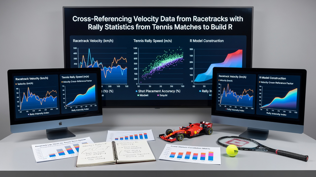 Side-by-side comparison of race sectional times and tennis point duration graphs