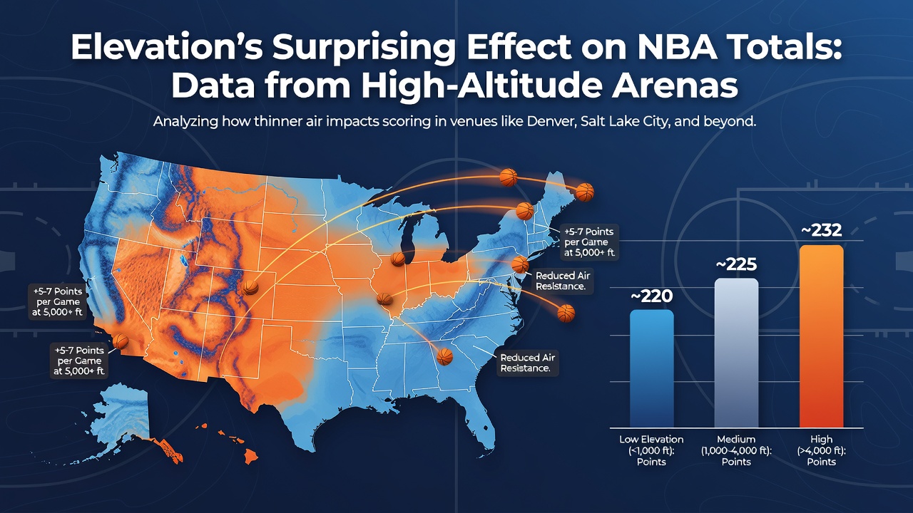NBA players competing in a high-elevation arena with visible fatigue patterns