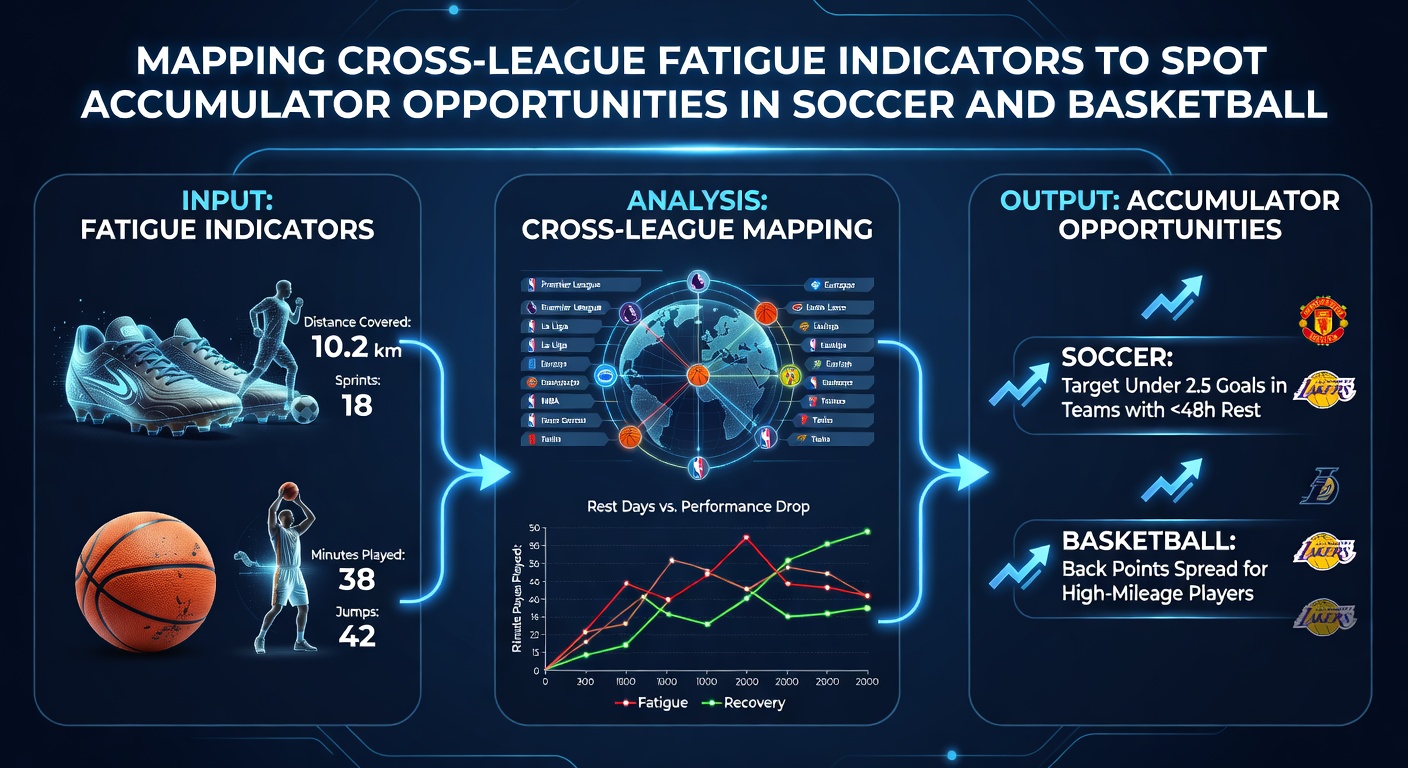 Infographic illustrating combined fatigue scores for soccer and basketball teams during overlapping playoff periods