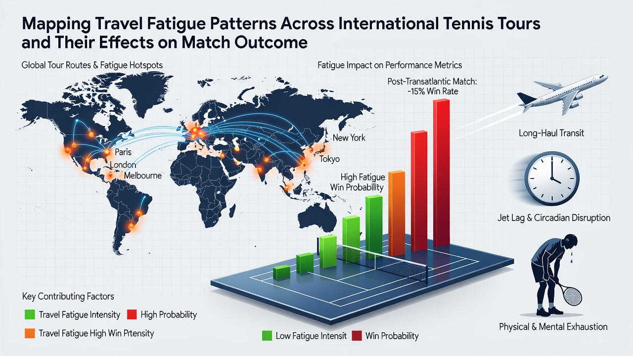 Tennis player resting in airport lounge with visible fatigue monitoring equipment