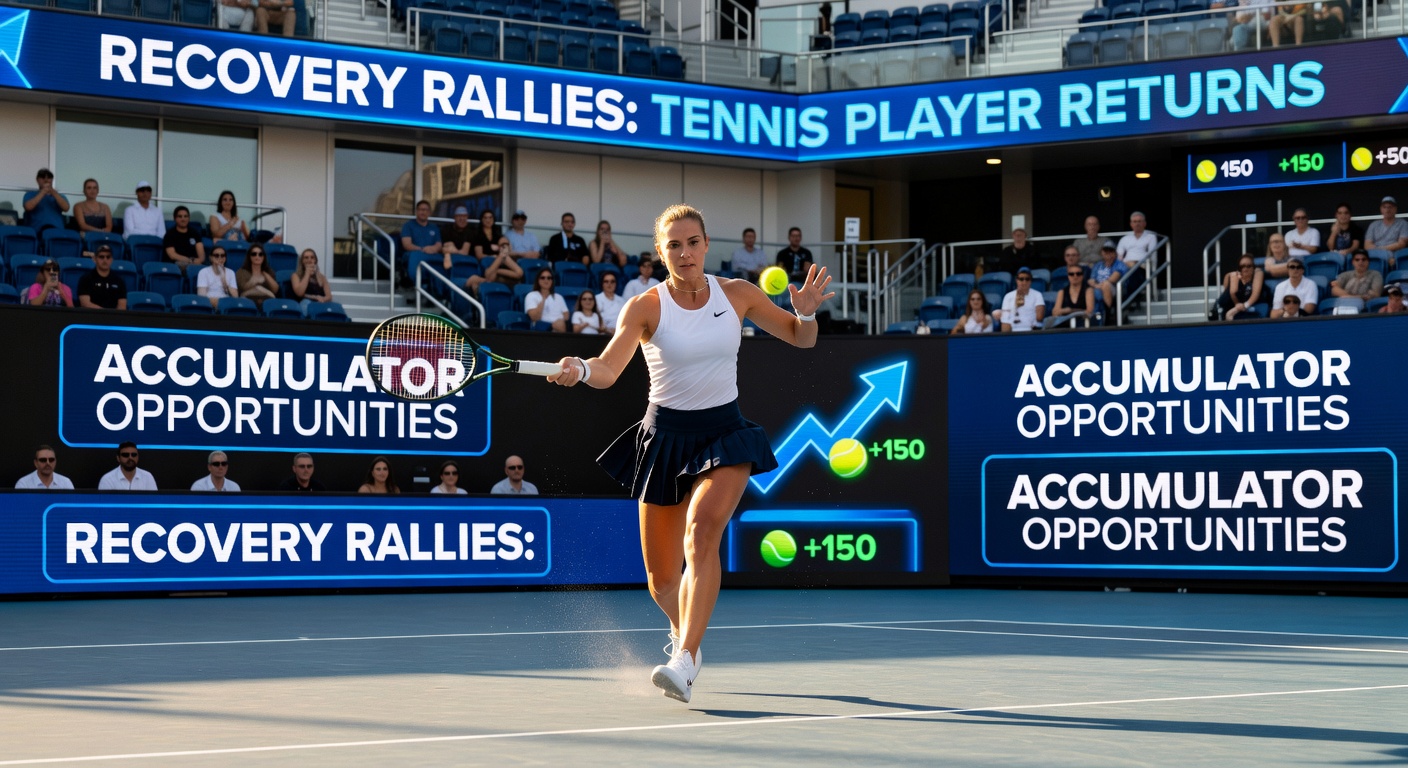Close-up of tennis player serving powerfully during comeback match, sweat flying off strings under stadium lights