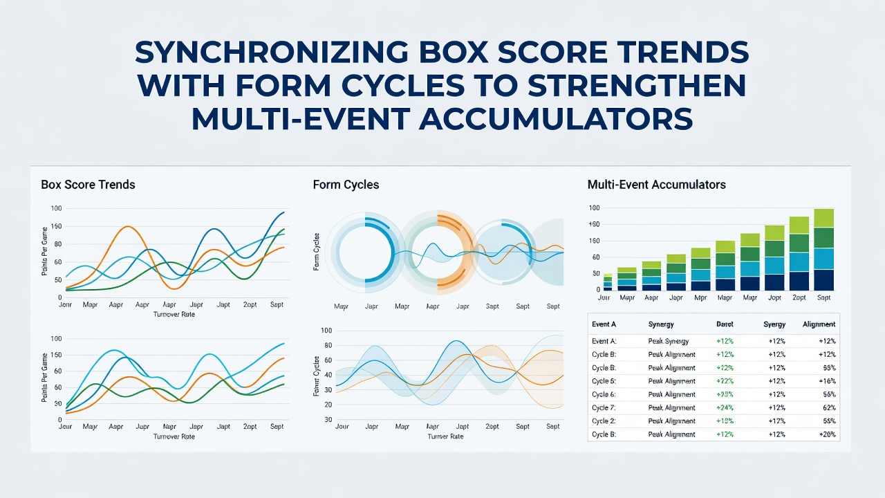 Detailed charts displaying synchronized box score and form cycle overlays used in accumulator planning