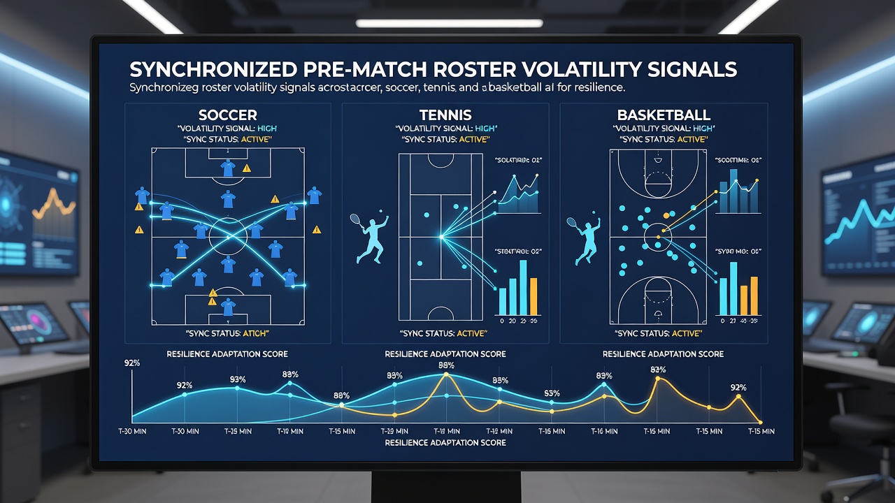 Chart illustrating synchronized volatility scores for accumulator selection in three sports